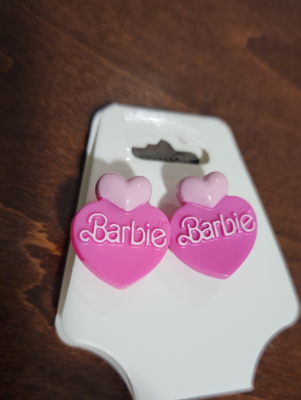 Barbie Pink Heart Logo Earrings